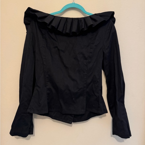 Black Ruffled Top - Picture 4 of 4
